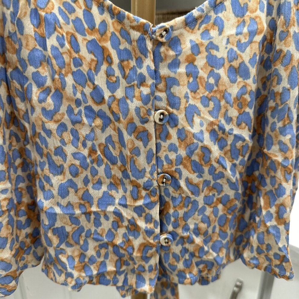 Amuse Society Blissed Out Cami Size Small Multi Color Leopard Print Tie Back EUC - Picture 2 of 9